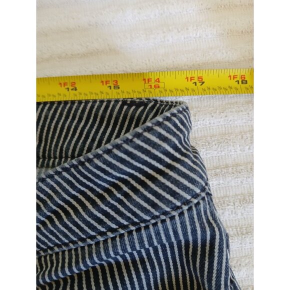 CABI JEANS Navy + White Johnny Railroad Striped Crop Length Women's Jeans 12 - Picture 15 of 16